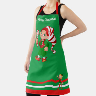 Christmas Elf Mother Daughter Hostess Bake Cookies Apron