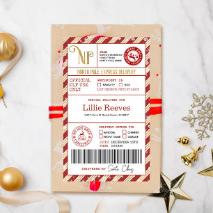 Christmas Elf North Pole Special Delivery Shipping Rectangular Sticker