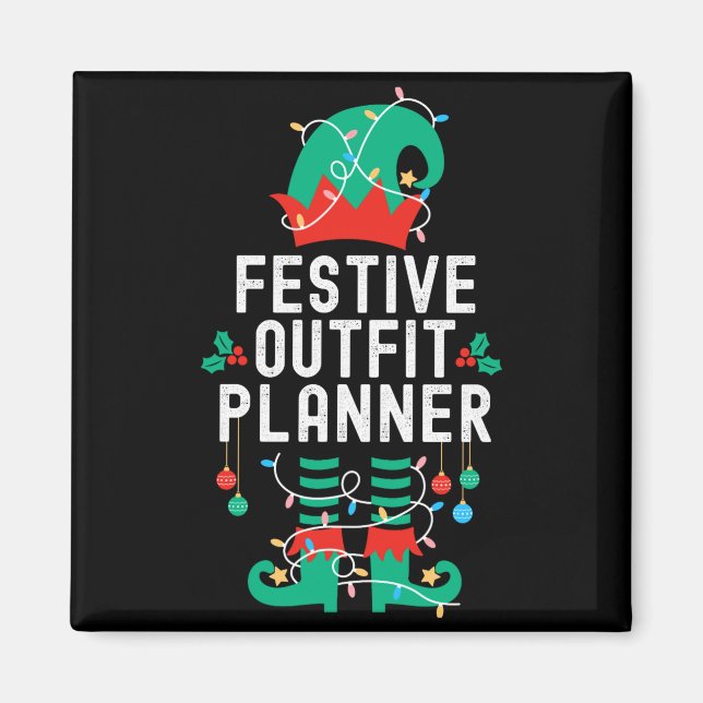 Christmas Elf Office Team Party Family Matching _1 Magnet (Front)