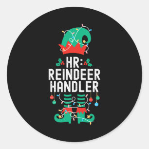 Christmas Elf Office Team Party Family Matching  Classic Round Sticker