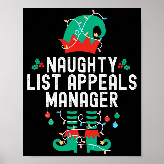 Christmas Elf Office Team Party Family Matching  Poster (Front)