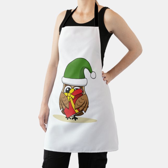 Christmas Elf Owl with Present Apron (Insitu)