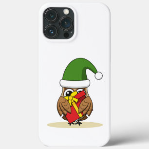 Christmas Elf Owl with Present iPhone 13 Pro Max Case