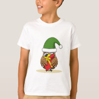 Christmas Elf Owl with Present