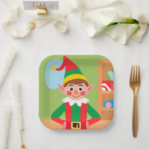 Christmas Elf Paper Plate