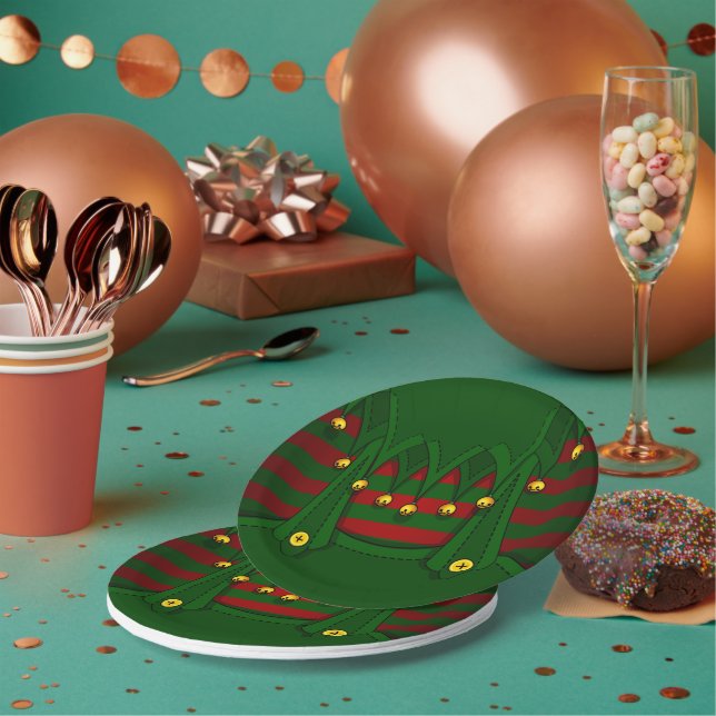 Christmas Elf Paper Plates Festive Party Plates (Multi)