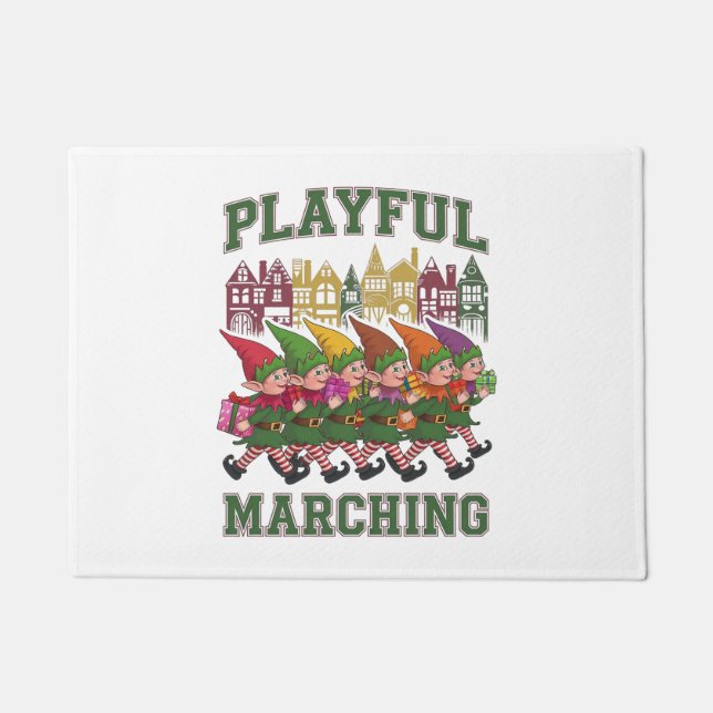Christmas Elf Parade Doormat (Front)