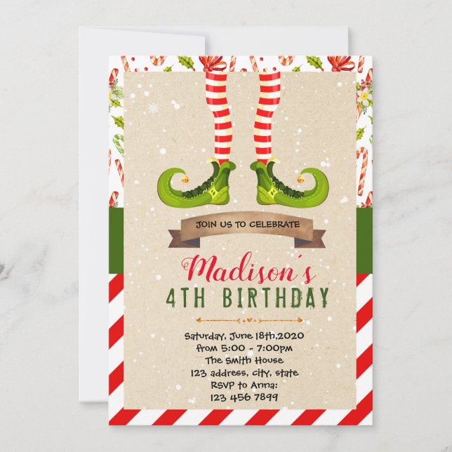 Christmas elf party Invitation (Front)