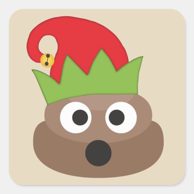 Christmas Elf Poop Emoji Stickers (Front)