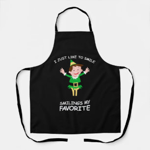 Christmas Elf Quote Smiling Shirt Apron