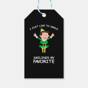 Christmas Elf Quote Smiling Shirt Gift Tags