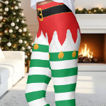 Christmas Elf Red and Green Stripe Holiday Leggings<br><div class="desc">Get into the holiday spirit with these festive elf-inspired leggings! The classic red and green stripe pattern is perfect for spreading Christmas cheer. Comfortable and stretchy,  they're ideal for holiday parties,  cosy nights in,  or even a fun run.</div>