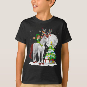Christmas Elf Riding Reindeer Horse Snowman Xmas T T-Shirt