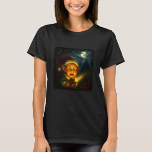Christmas Elf Scary Horror Night Flashlight Hallow T-Shirt