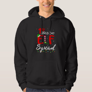Christmas Elf Squad First Grade Teacher Matching P Hoodie