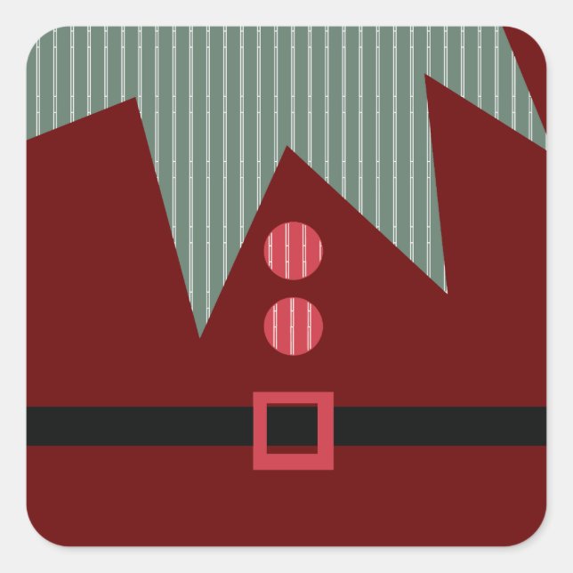 Christmas  Elf Suit Holiday Party   Square Sticker (Front)