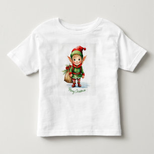 Christmas elf with a sack of gifts toddler T-Shirt