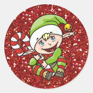 Christmas Elf with Candy Cane Stickers