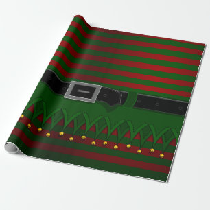 Christmas Elf Wrapping Paper Cute Elf Gift Paper