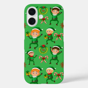 Christmas elfs pattern Case-Mate iPhone Case