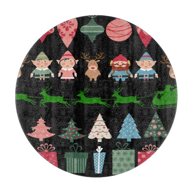 Christmas Elves and More Cutting Board (Front)