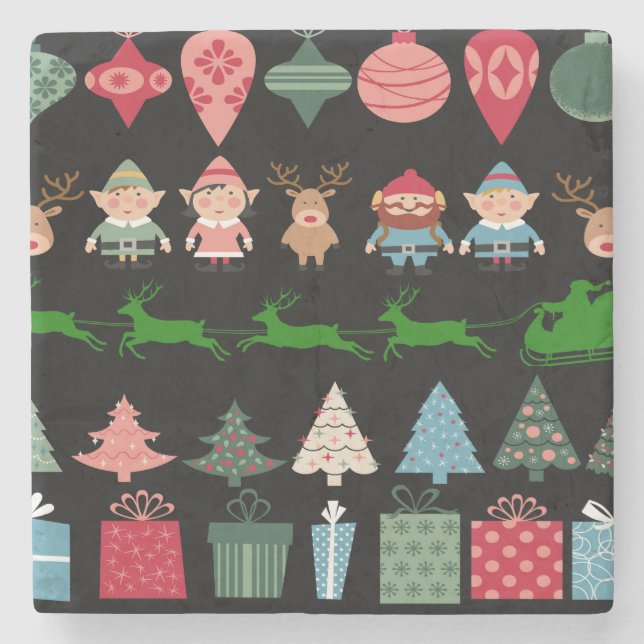 Christmas Elves and More Stone Coaster (Front)