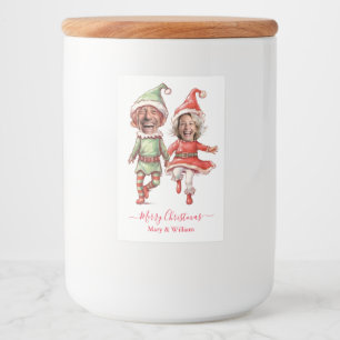 Christmas elves couple food label