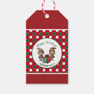 Christmas Elves Custom Business Holiday Gift Tags
