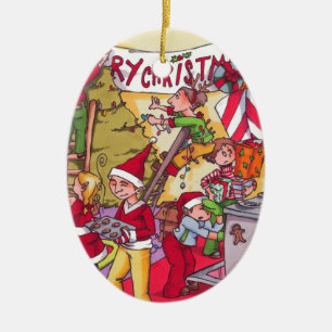Christmas Elves *CUSTOMIZABLE* ornament