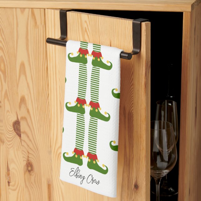 Christmas Elves Holiday ELFING CREW Festive Fun Tea Towel (Thirds Fold)