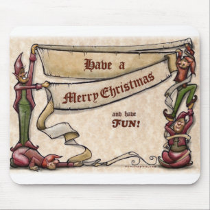 Christmas Elves Mouse Mat