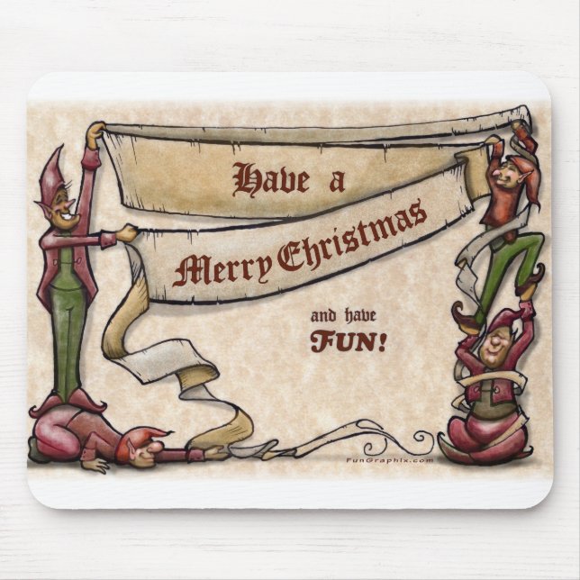 Christmas Elves Mouse Mat (Front)
