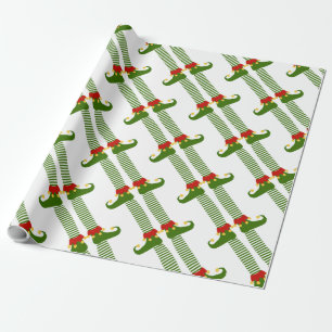 Christmas Elves Pattern Holiday Festive Fun Wrapping Paper
