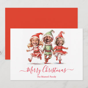 Christmas elves photo holiday card