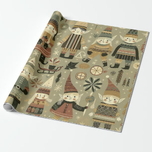 Christmas Elves Wrapping Paper