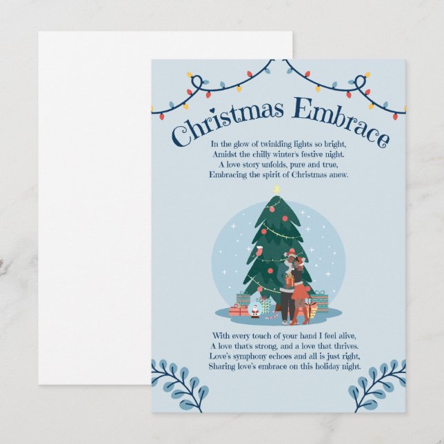 Christmas Embrace Love Poem Card (Front/Back)
