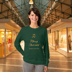 Christmas emerald green business logo name T-Shirt