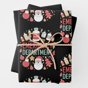 Christmas Emergency Department Propofol Nurse Wrapping Paper Sheet