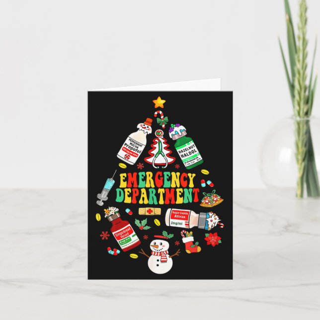 Christmas Emergency Room Er Rn Nurse Department He Card (Front)