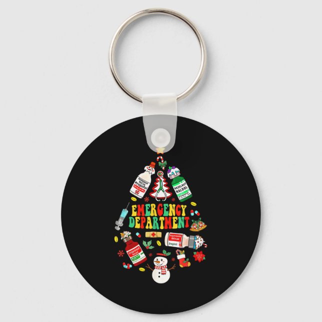 Christmas Emergency Room Er Rn Nurse Department He Key Ring (Front)