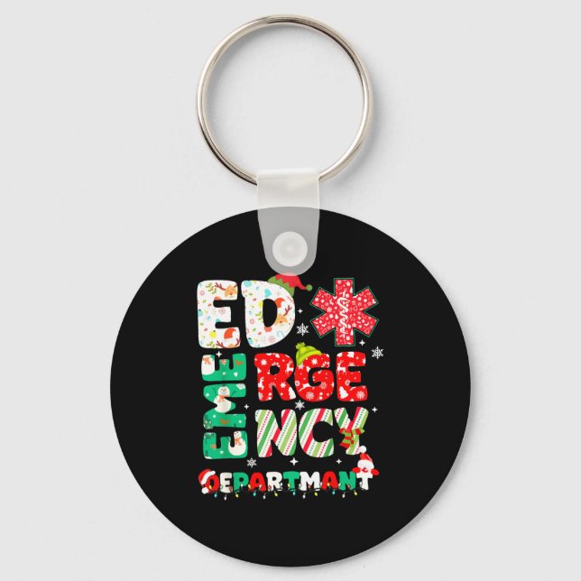 Christmas Emergency Room Er Rn Nurse Department He Key Ring (Front)