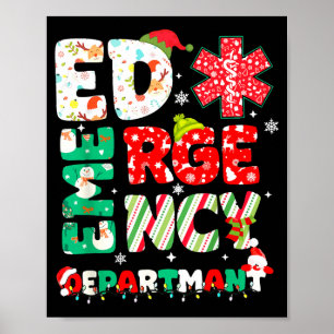 Christmas Emergency Room Er Rn Nurse Department He Poster
