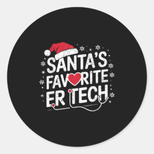 Christmas Emergency Room Technician Santa's Favori Classic Round Sticker