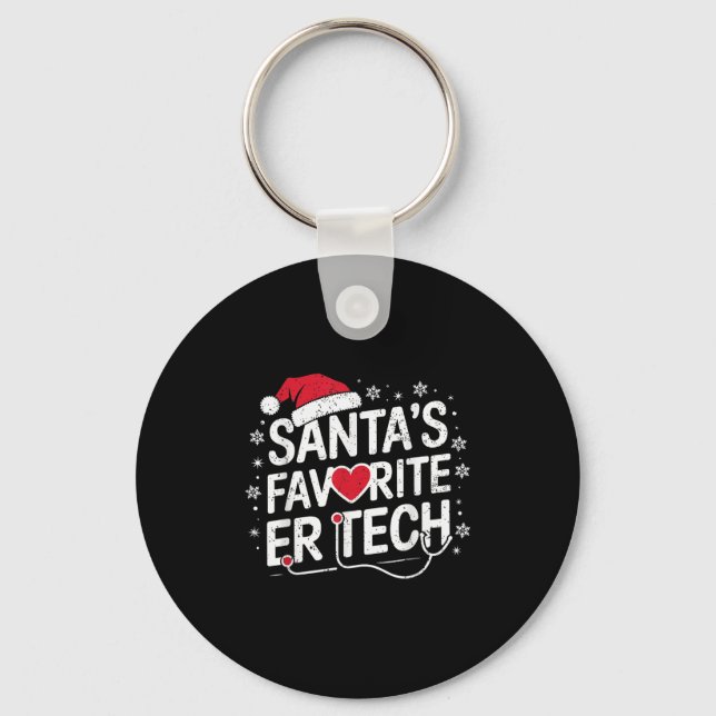 Christmas Emergency Room Technician Santa's Favori Key Ring (Front)