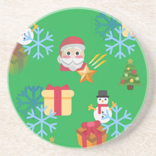 christmas emoji coaster