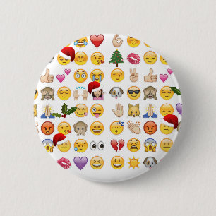 christmas emojis 6 cm round badge