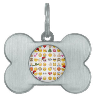 christmas emojis pet name tag