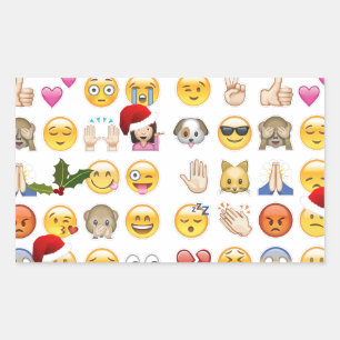 christmas emojis rectangular sticker
