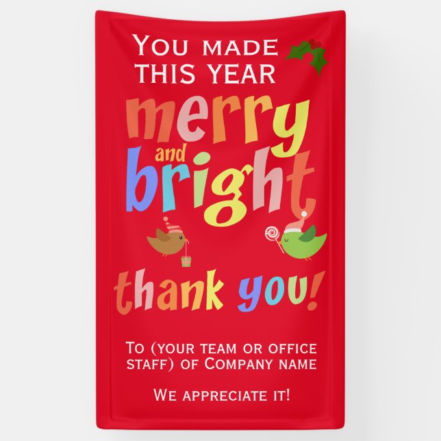Christmas Employee Thank You Banner (Vertical)