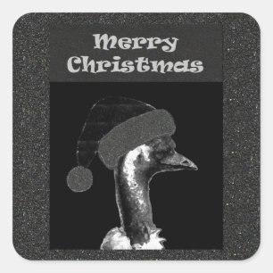 Christmas Emu Square Sticker